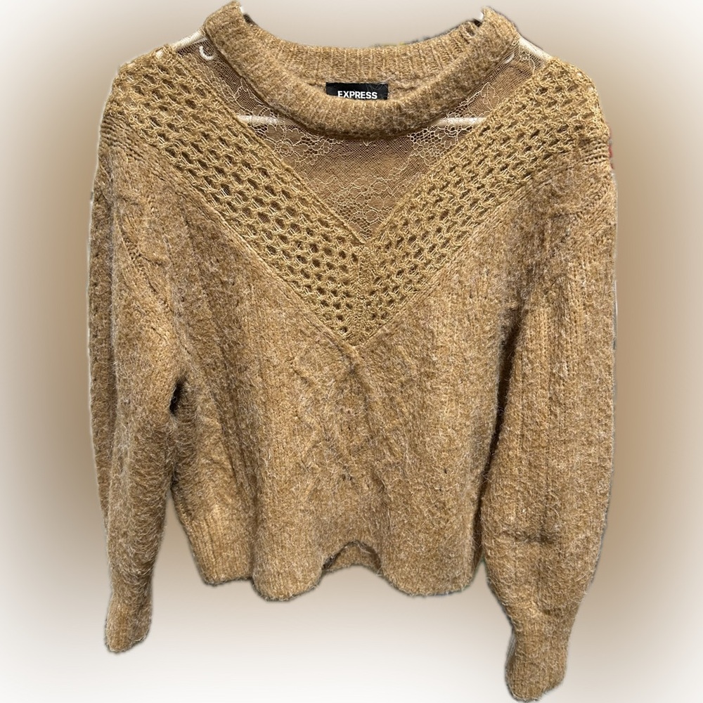 Express Camel Knit Sweater